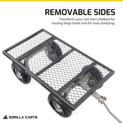 Gorilla Carts Steel Utility Cart Beach Wagon, 800 Pound Capacity, Gray (2 Pack) - VMInnovations