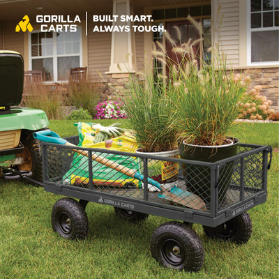 Gorilla Carts Steel Utility Cart Beach Wagon, 800 Pound Capacity, Gray (2 Pack)