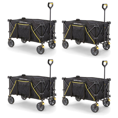 Gorilla Carts 7 Cu Ft Collapsible Utility Wagon,Oversize Bed, Black (4 Pack) - VMInnovations