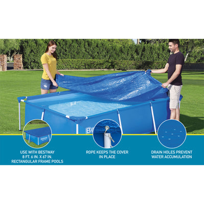 Bestway Flowclear Rectangle Thick Layer Cover for Above Ground Pools (8 Pack)