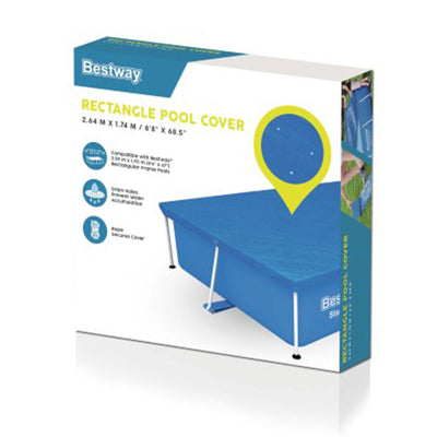 Bestway Flowclear Rectangle Thick Layer Cover for Above Ground Pools (8 Pack)