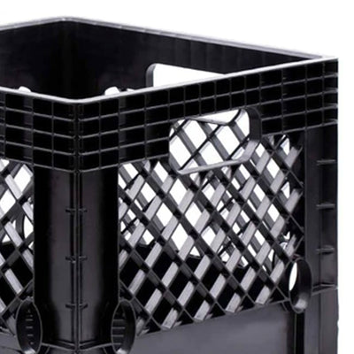 Juggernaut Storage 16 Quart Storage Crate with Handles, Black, Set of 2 (2 Pack)