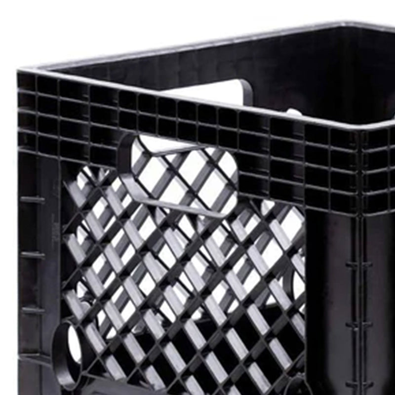 Juggernaut Storage 16 Quart Storage Crate with Handles, Black, Set of 2 (2 Pack)