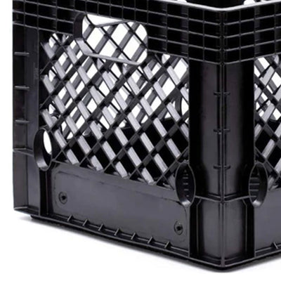 Juggernaut Storage 16 Quart Storage Crate with Handles, Black, Set of 2 (2 Pack)