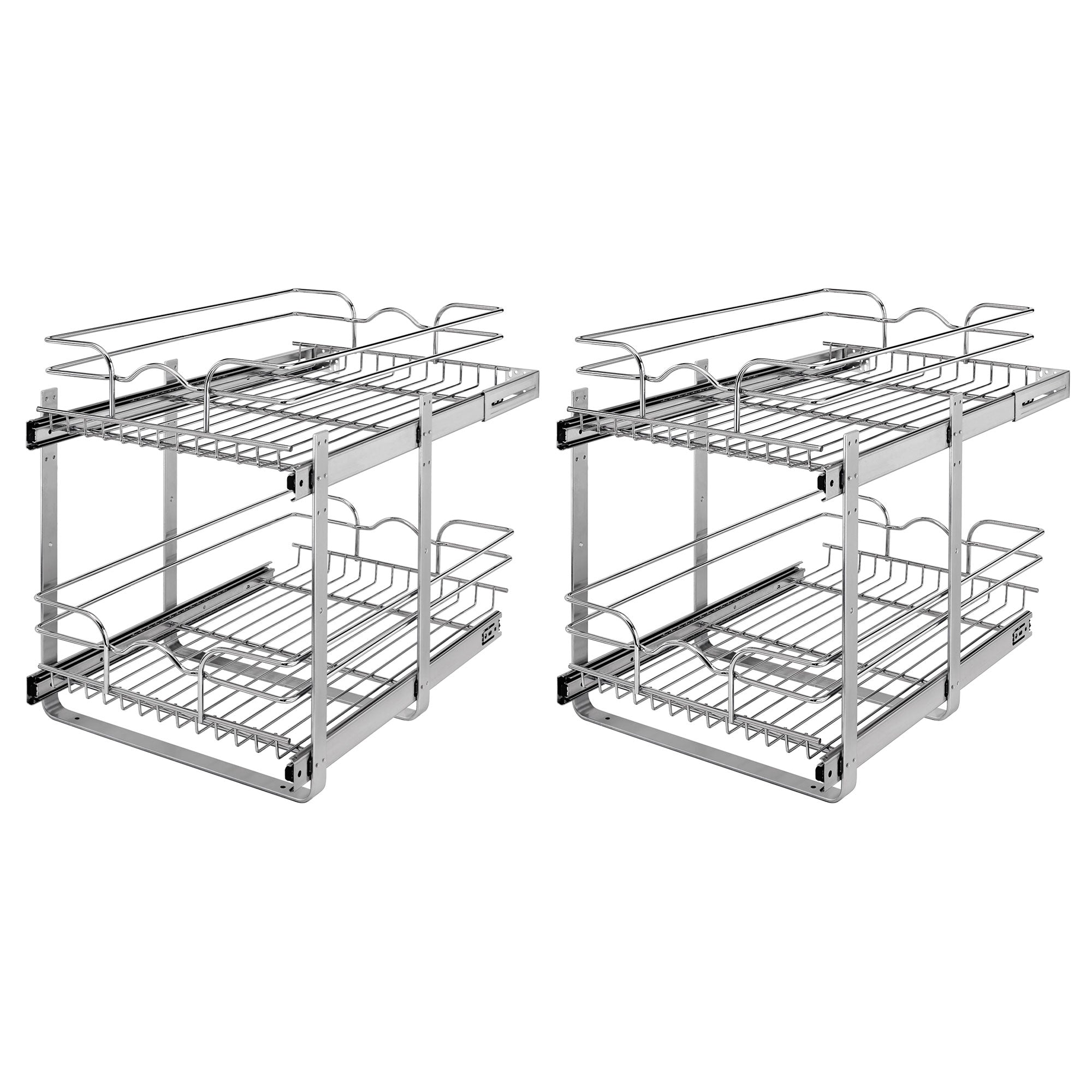 Rev-A-Shelf Kitchen Pull Out Shelf Organizer, 15 x 22 In, 5WB2-1522CR-1 (2 Pack)