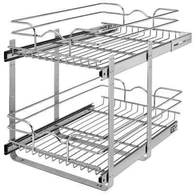 Rev-A-Shelf Kitchen Pull Out Shelf Organizer, 15 x 22 In, 5WB2-1522CR-1 (2 Pack)