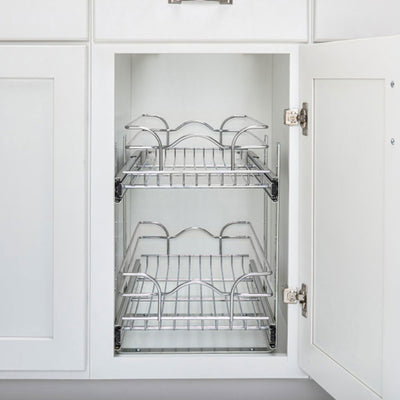 Rev-A-Shelf Kitchen Pull Out Shelf Organizer, 15 x 22 In, 5WB2-1522CR-1 (2 Pack)
