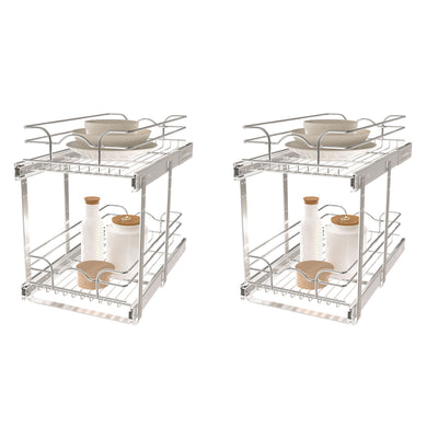 Rev-A-Shelf Cabinet Pull Out Shelf Organizer, 12 x 22 In, 5WB2-1222CR-1 (2 Pack)