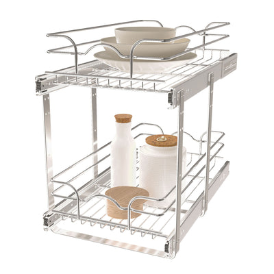 Rev-A-Shelf Cabinet Pull Out Shelf Organizer, 12 x 22 In, 5WB2-1222CR-1 (2 Pack)