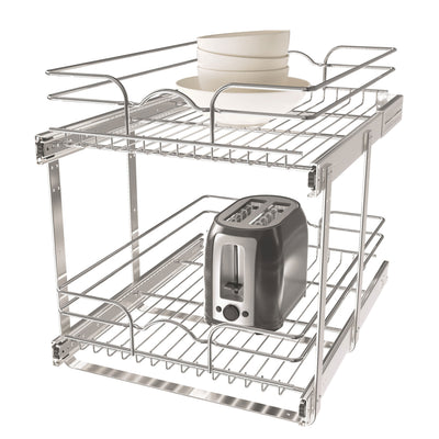 Rev-A-Shelf Cabinet Pull Out Shelf Organizer, 18 x 22 In, 5WB2-1822CR-1 (2 Pack)