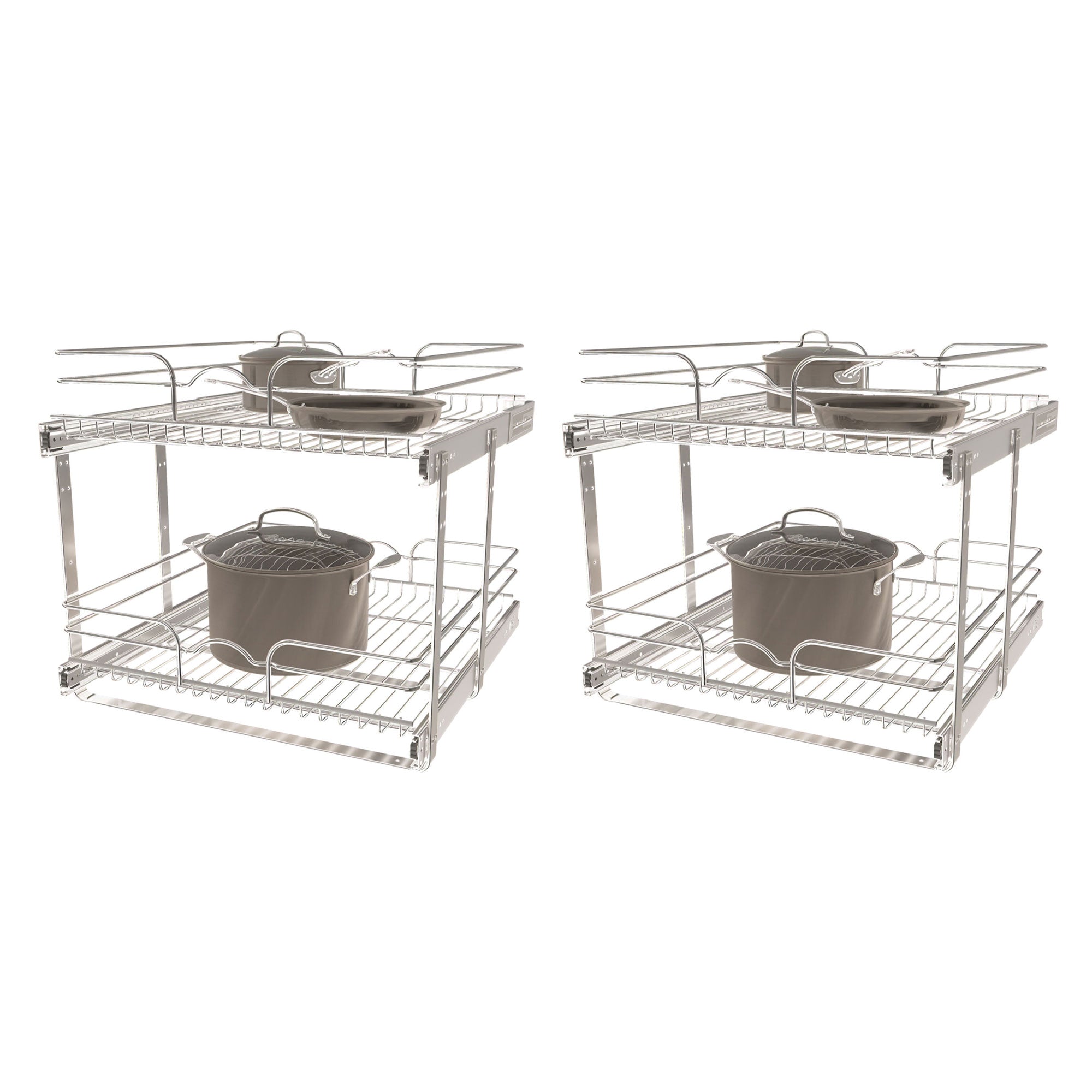 Rev-A-Shelf Cabinet Pull Out Shelf Organizer, 21 x 22 In, 5WB2-2122CR-1 (2 Pack)