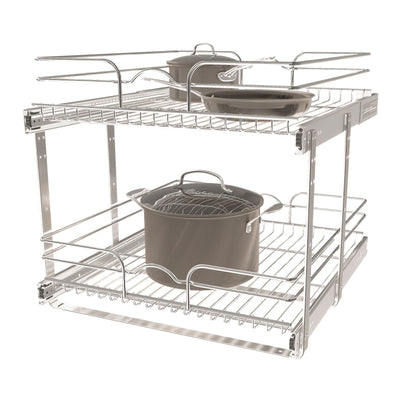 Rev-A-Shelf Cabinet Pull Out Shelf Organizer, 21 x 22 In, 5WB2-2122CR-1 (2 Pack)