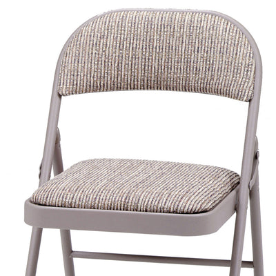 MECO Sudden Comfort Deluxe Metal Fabric Padded Folding Chair Set, Gray (12 Pack)