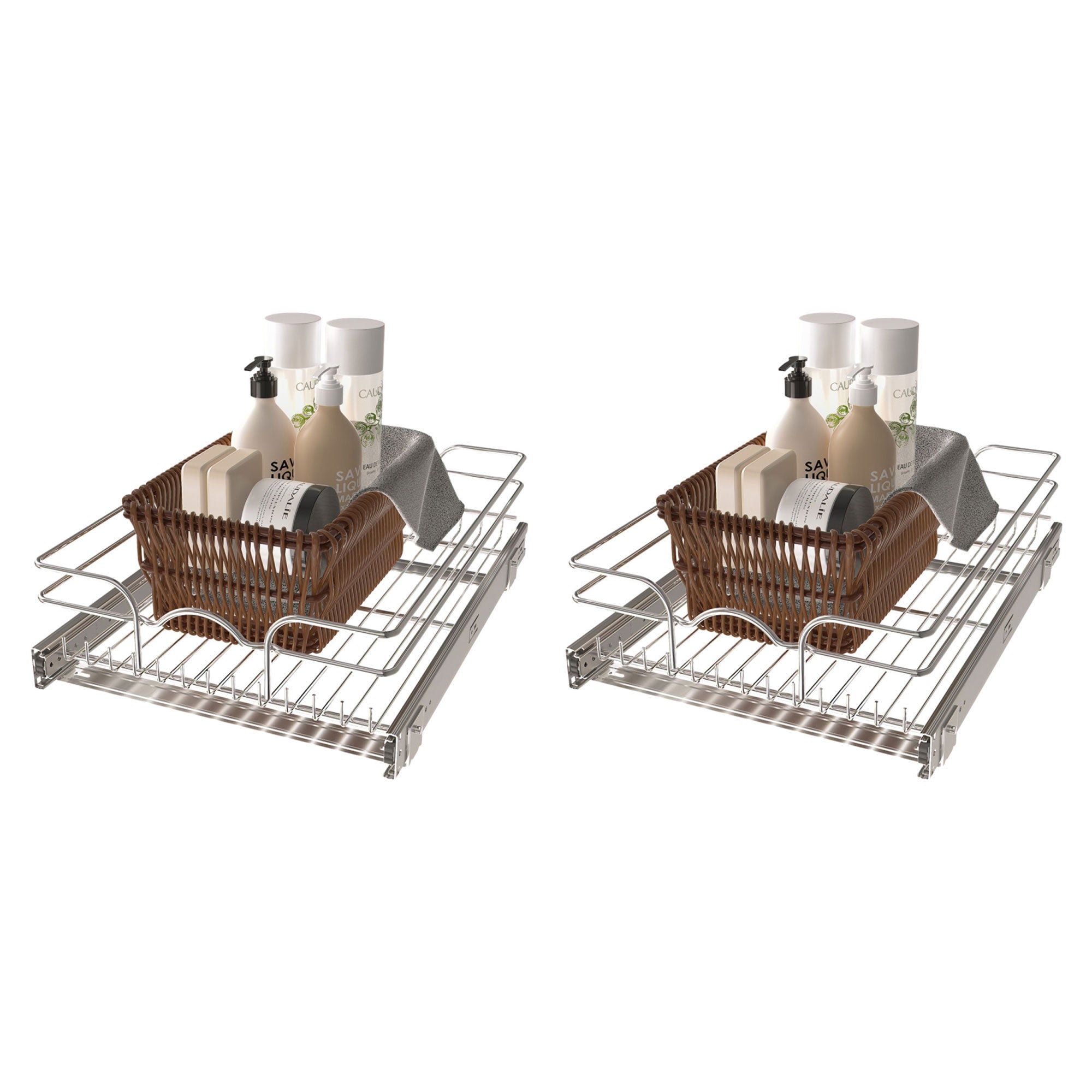 Rev-A-Shelf Cabinet Pull Out Shelf Organizer, 15 x 20 In, 5WB1-1520CR-1 (2 Pack)