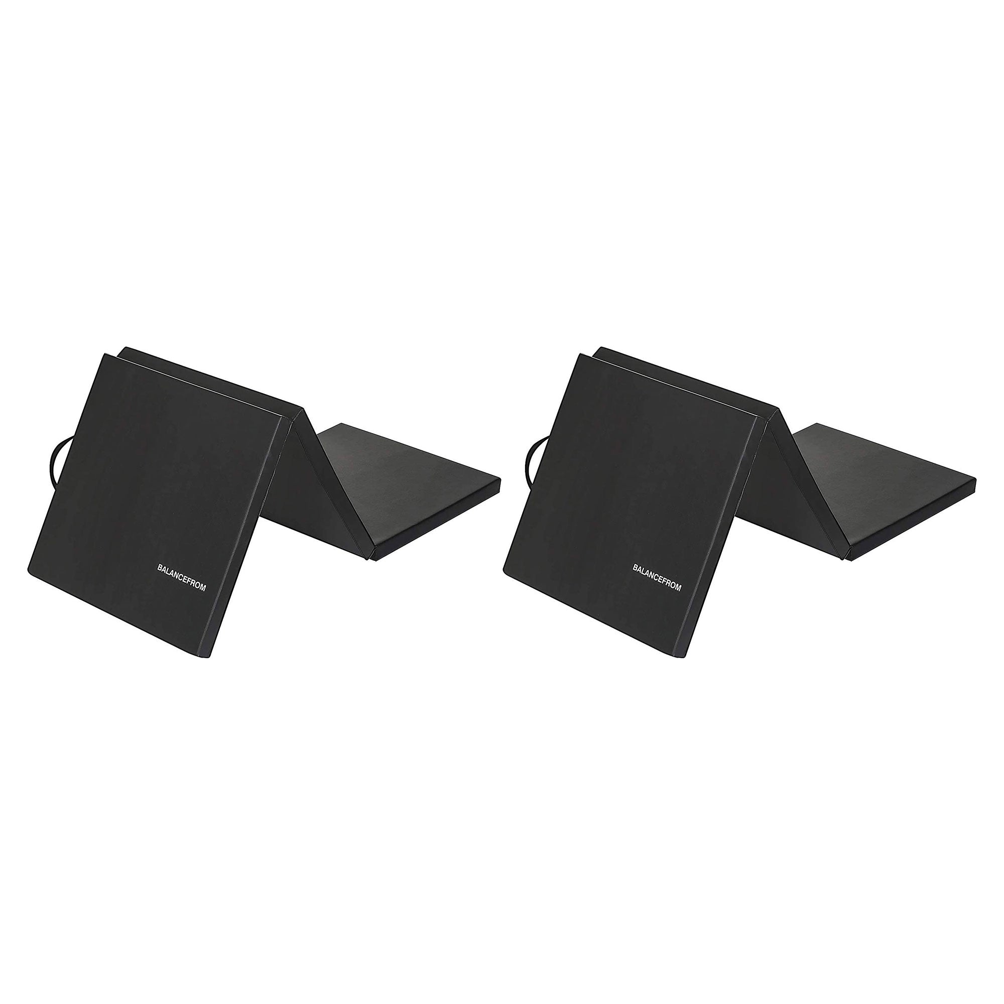 BalanceFrom Fitness GoGym 6x2ft Folding 3 Panel Exercise Mat, Black (2 Pack) - VMInnovations