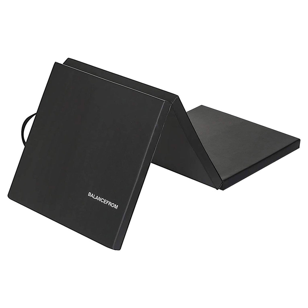 BalanceFrom Fitness GoGym 6x2ft Folding 3 Panel Exercise Mat, Black (2 Pack)