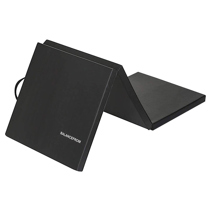BalanceFrom Fitness GoGym 6x2ft Folding 3 Panel Exercise Mat, Black (2 Pack)