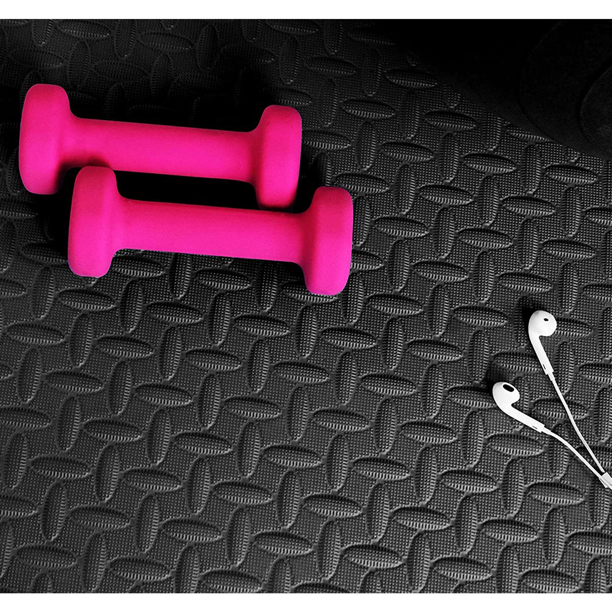 BalanceFrom Fitness 96 Sq Ft Interlocking Exercise Mat Tiles, Black (2 Pack) - VMInnovations