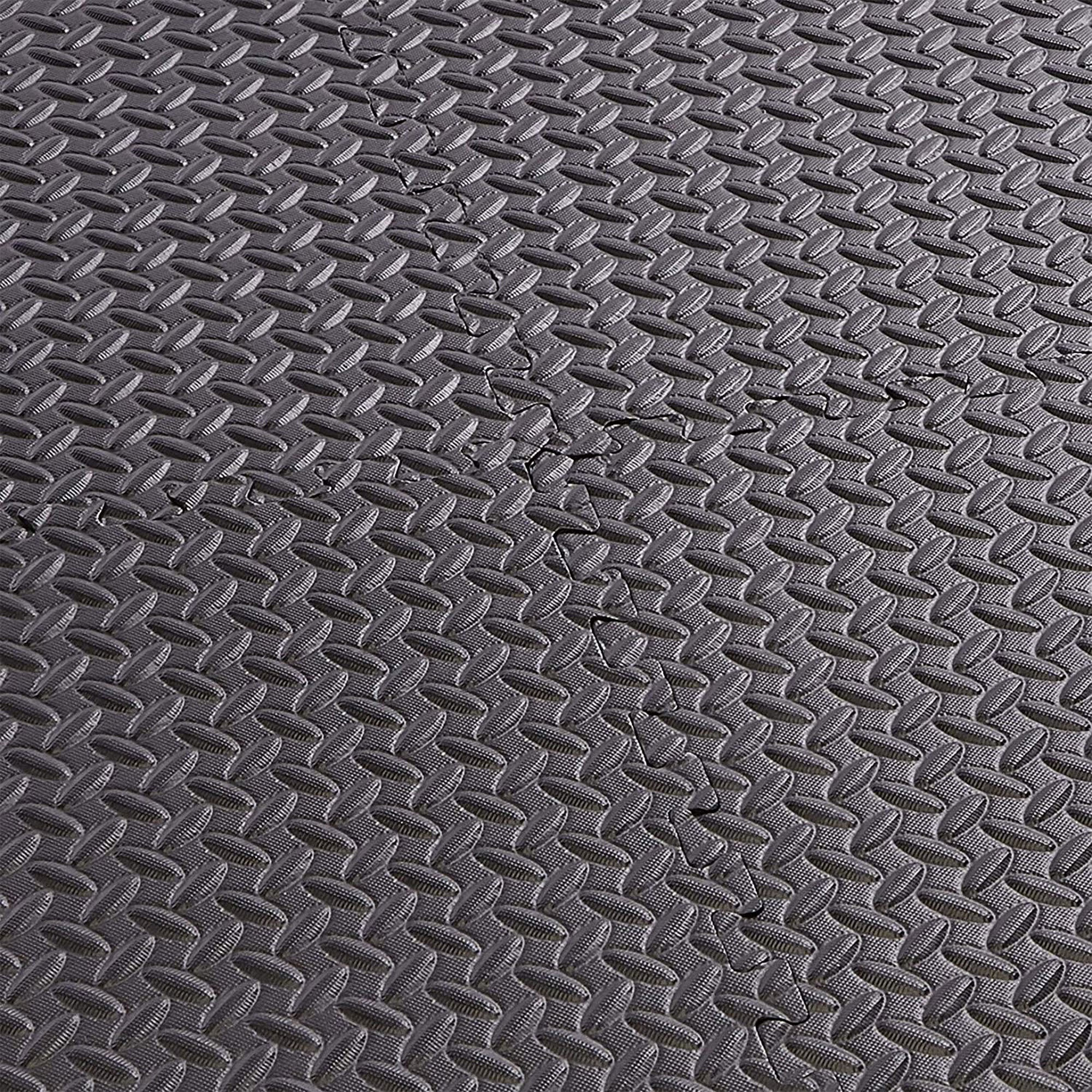 BalanceFrom Fitness 96 Sq Ft Interlocking Exercise Mat Tiles, Black (2 Pack) - VMInnovations