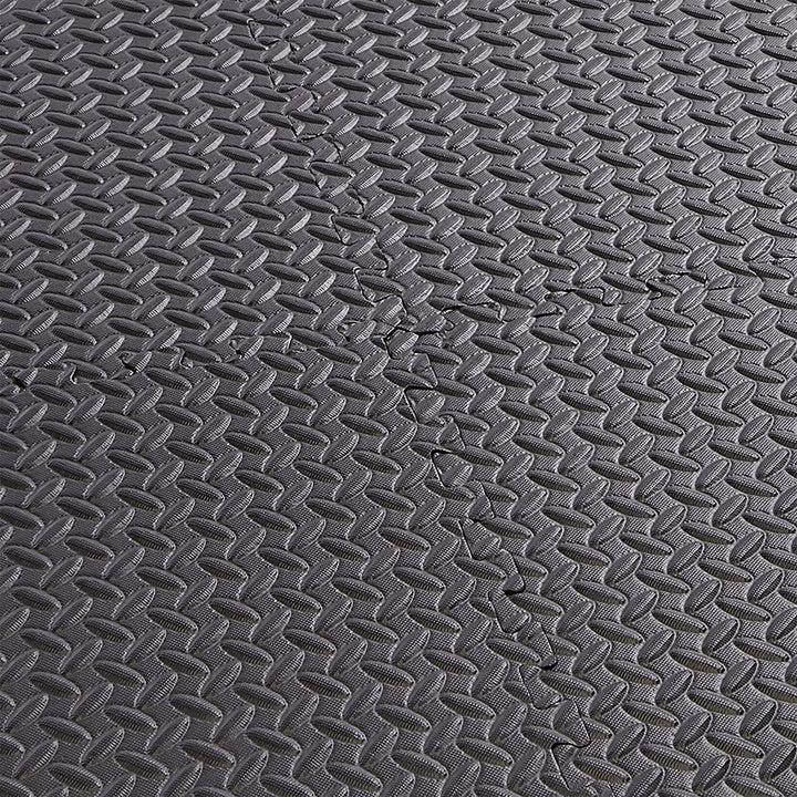 BalanceFrom Fitness 96 Sq Ft Interlocking Exercise Mat Tiles, Black (2 Pack)