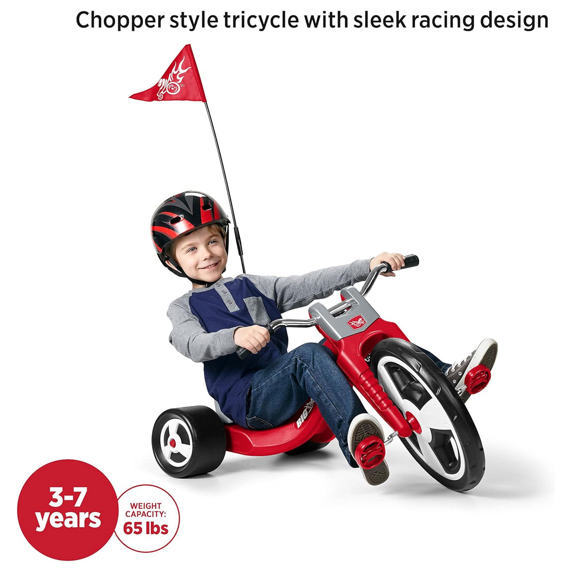 Radio Flyer Big Flyer Sport with Large Front Wheel and Adjustable Seat, Red - VMInnovations