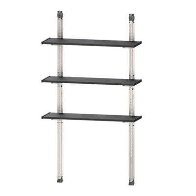 Keter 40 Inch Steel Reinforced Utility Storage Shed Shelf Kit, Black (Open Box)