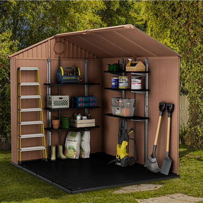 Keter 40" All Weather Steel Reinforced Storage Shed Shelf Kit, Black (Used) - VMInnovations