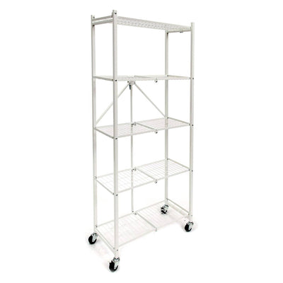 Origami RPR Series 5 Shelf Steel Pantry Rack Holds up to 100LB, White (Open Box)