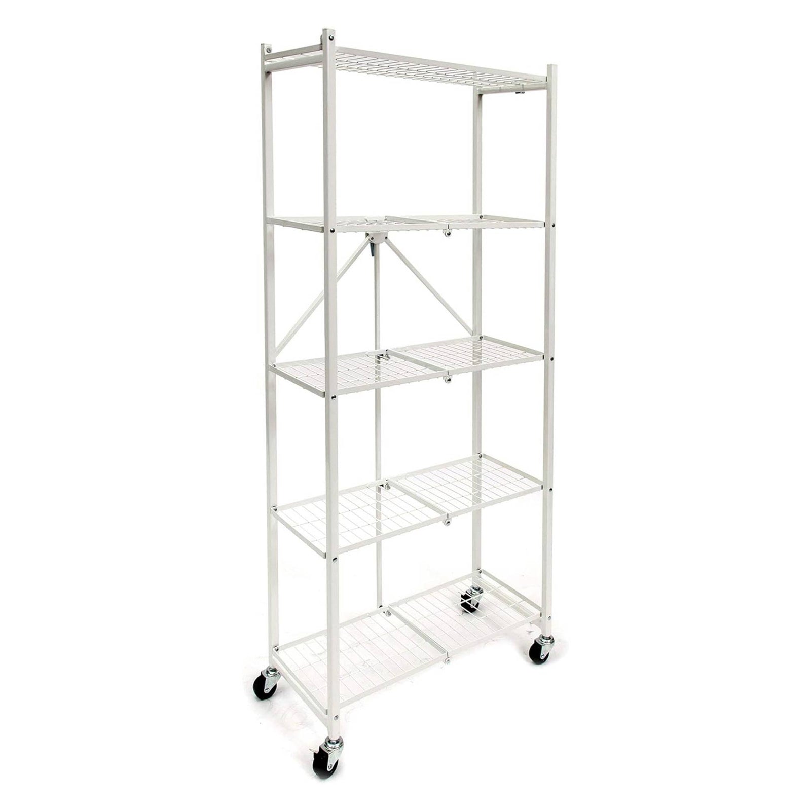 Origami 2 Pack RPR Series 5 Shelf Steel Rack Unit Holds up to 100 Pounds, White - VMInnovations