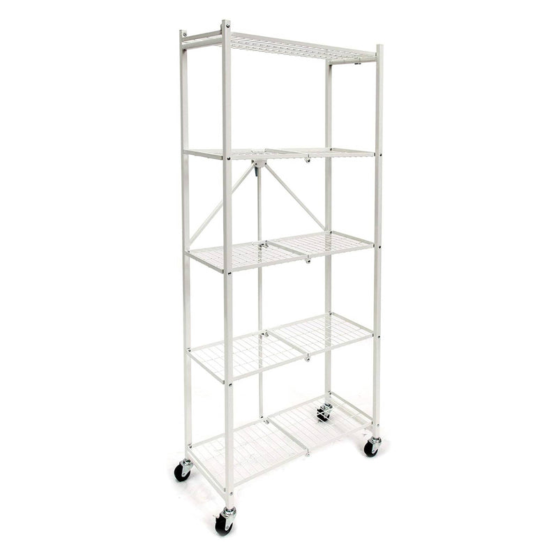 Origami RPR Series 5 Shelf Slim Steel Pantry Rack Holds up to 100 Pounds, White