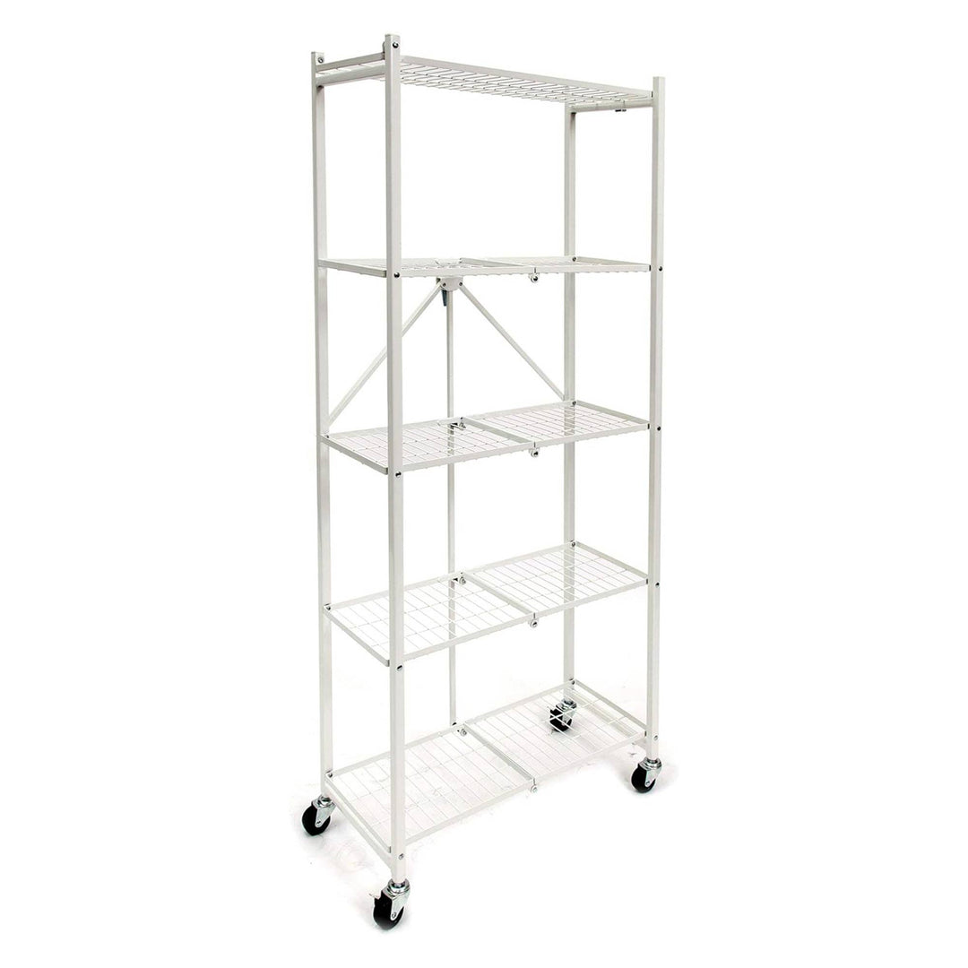 Origami RPR 5 Shelf Slim Steel Pantry Rack Holds up to 100lbs, White (Used)