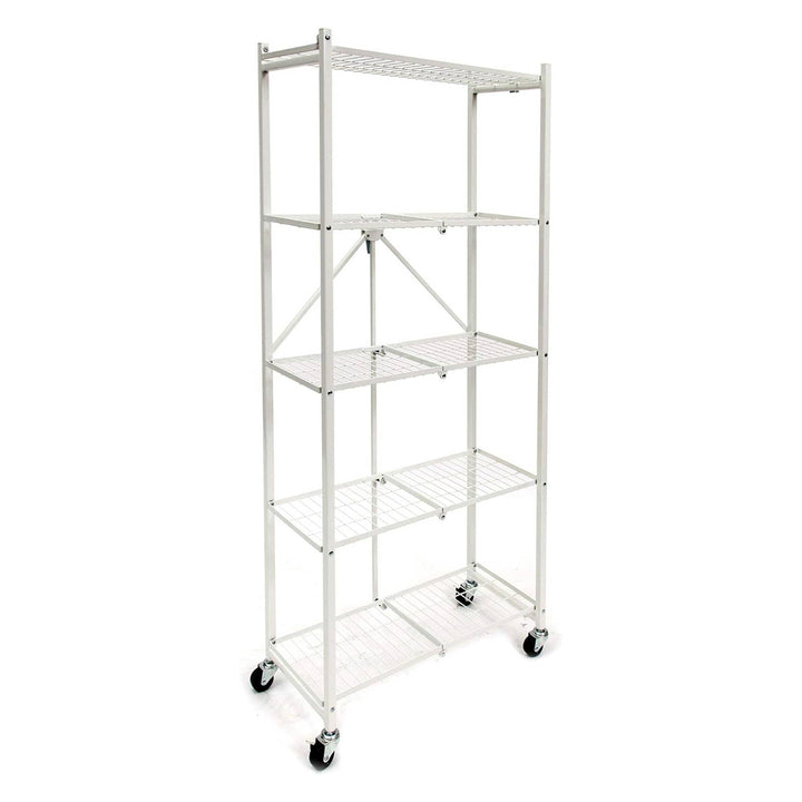 Origami RPR 5 Shelf Slim Steel Pantry Rack Holds up to 100lbs, White (Used)