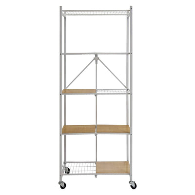 Origami RPR Series 5 Shelf Steel Pantry Rack Holds up to 100LB, White (Open Box)