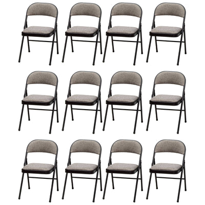 MECO Sudden Comfort Deluxe Fabric Padded Folding Chair Set, Black, (12 Pack)