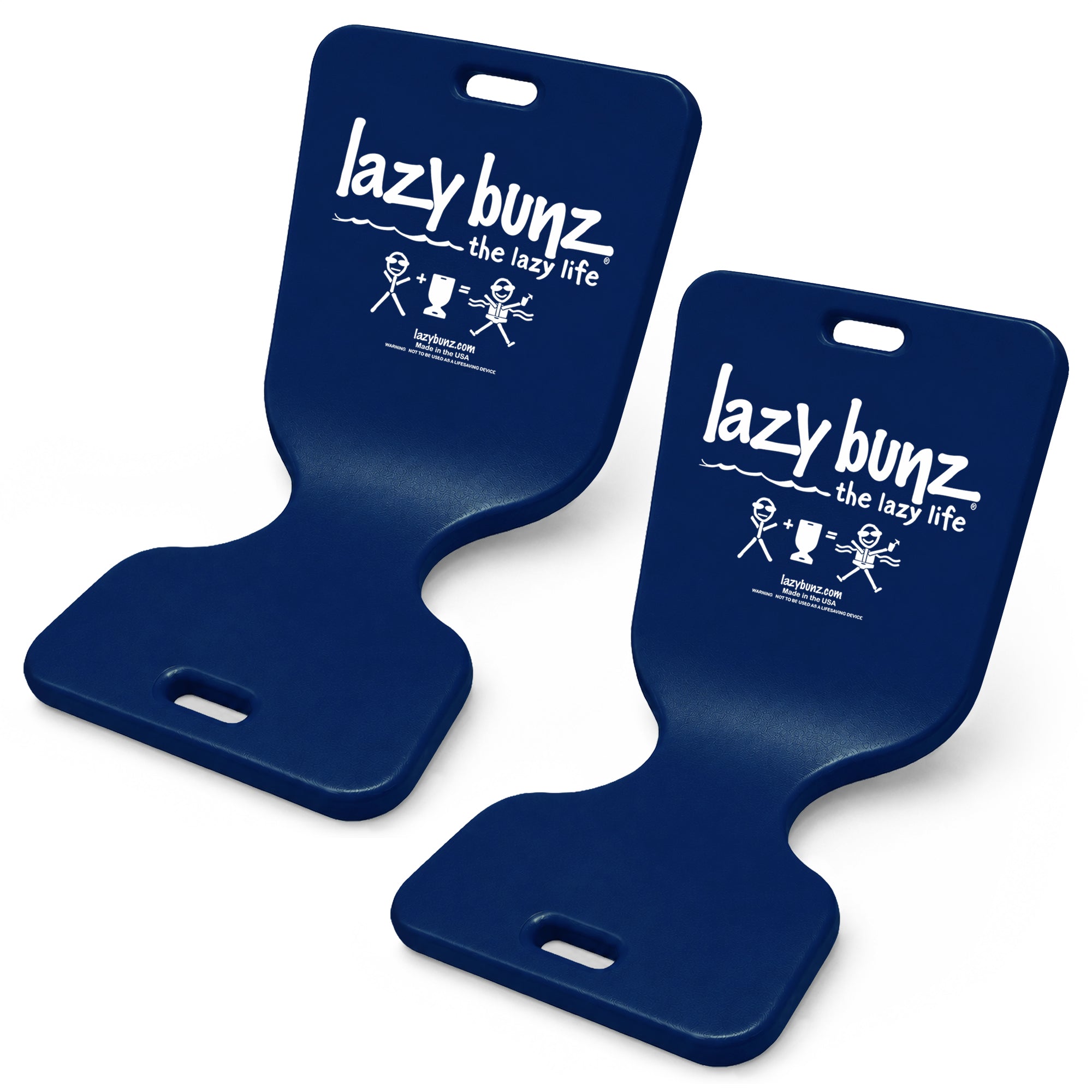 TRC Recreation Lazy Bunz Foam Saddle Swimming Pool Lounger, Navy Blue (2 Pack)