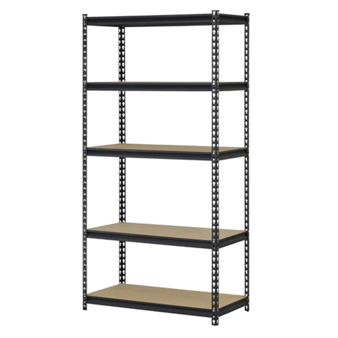 Juggernaut Storage 36" x 72" 5 Shelf Steel Utility Shelving Storage Unit, Black (2 Pack)