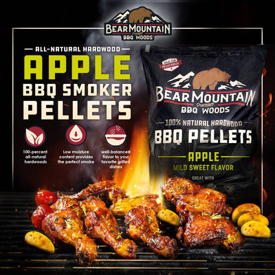 Bear Mountain BBQ All Natural Hardwood Apple Smoker Pellets, 40 Pounds (2 Pack) - VMInnovations