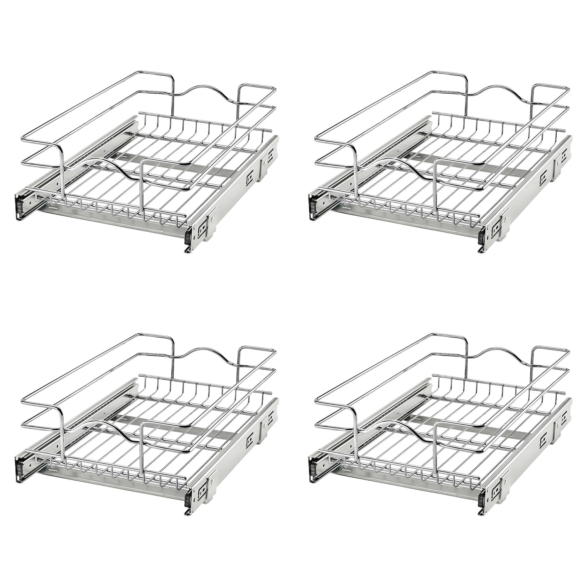 Rev-A-Shelf Kitchen Cabinet Pull Out Organizer, 12" x 18", 5WB1-1218CR-1, 4 Pack