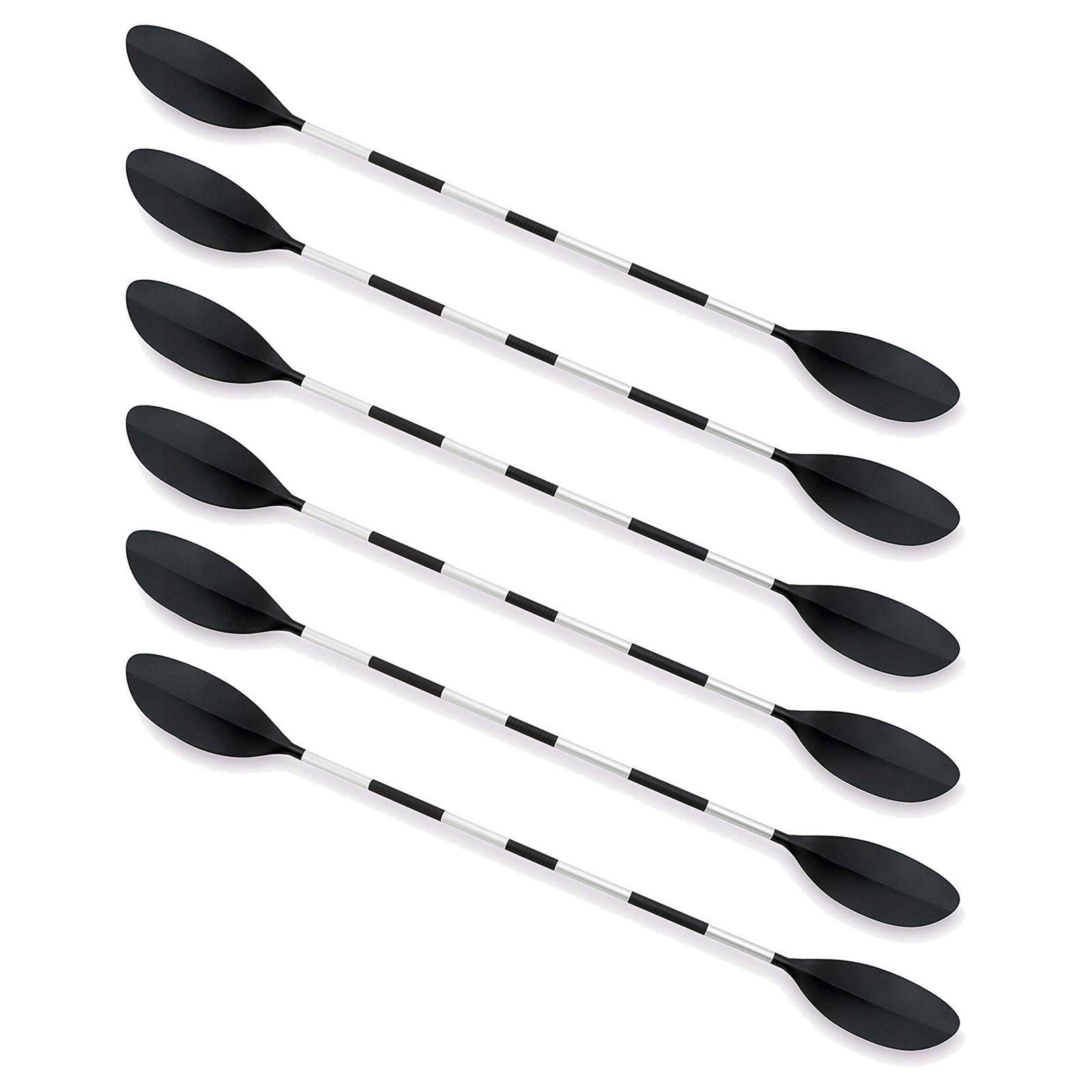 Intex 86" Lightweight Aluminum Double Oar Inflatable Kayak Paddle, Black, 6 Pack - VMInnovations