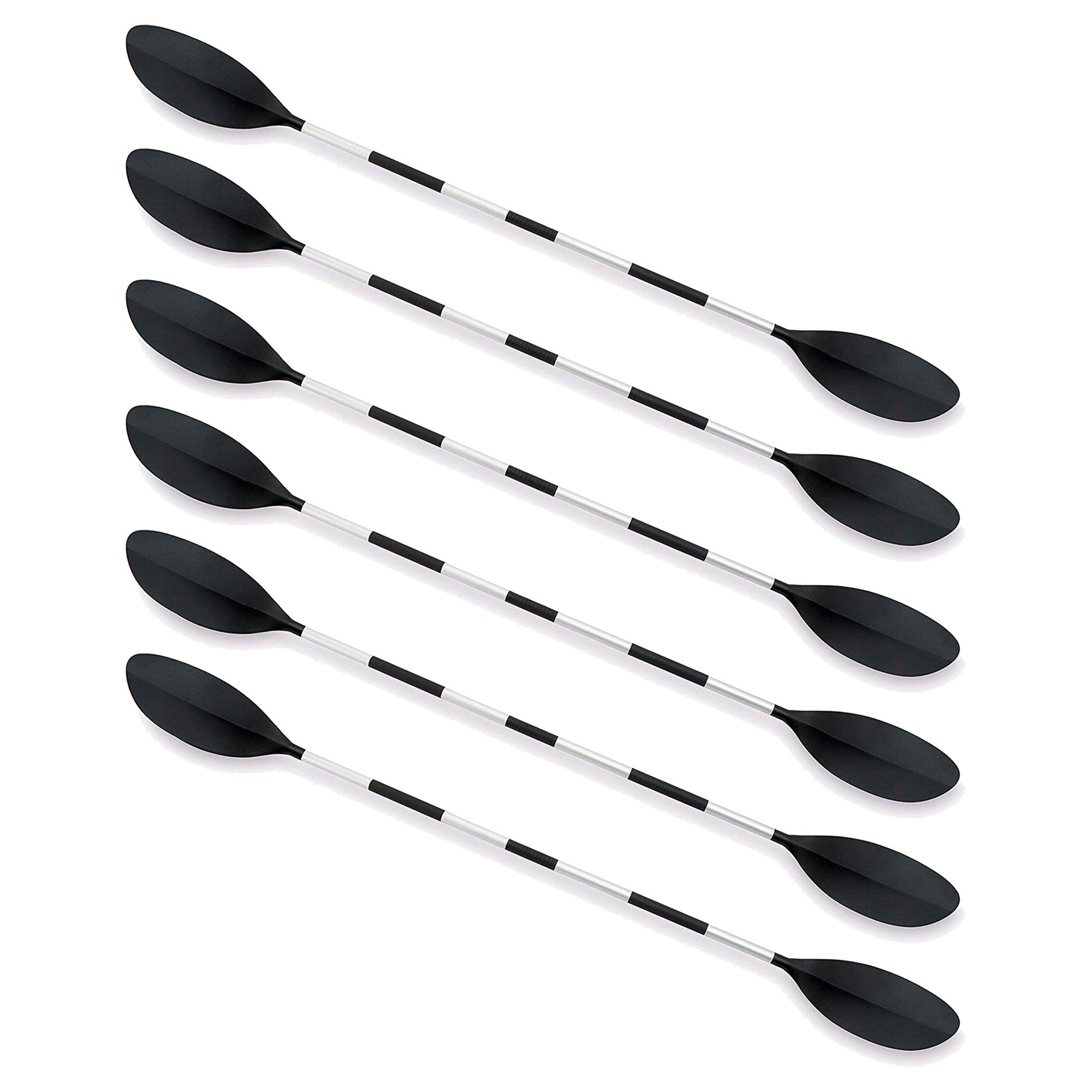 Intex 86" Lightweight Aluminum Double Oar Inflatable Kayak Paddle, Black, 6 Pack - VMInnovations