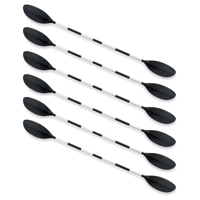 Intex 86" Lightweight Aluminum Double Oar Inflatable Kayak Paddle, Black, 6 Pack - VMInnovations