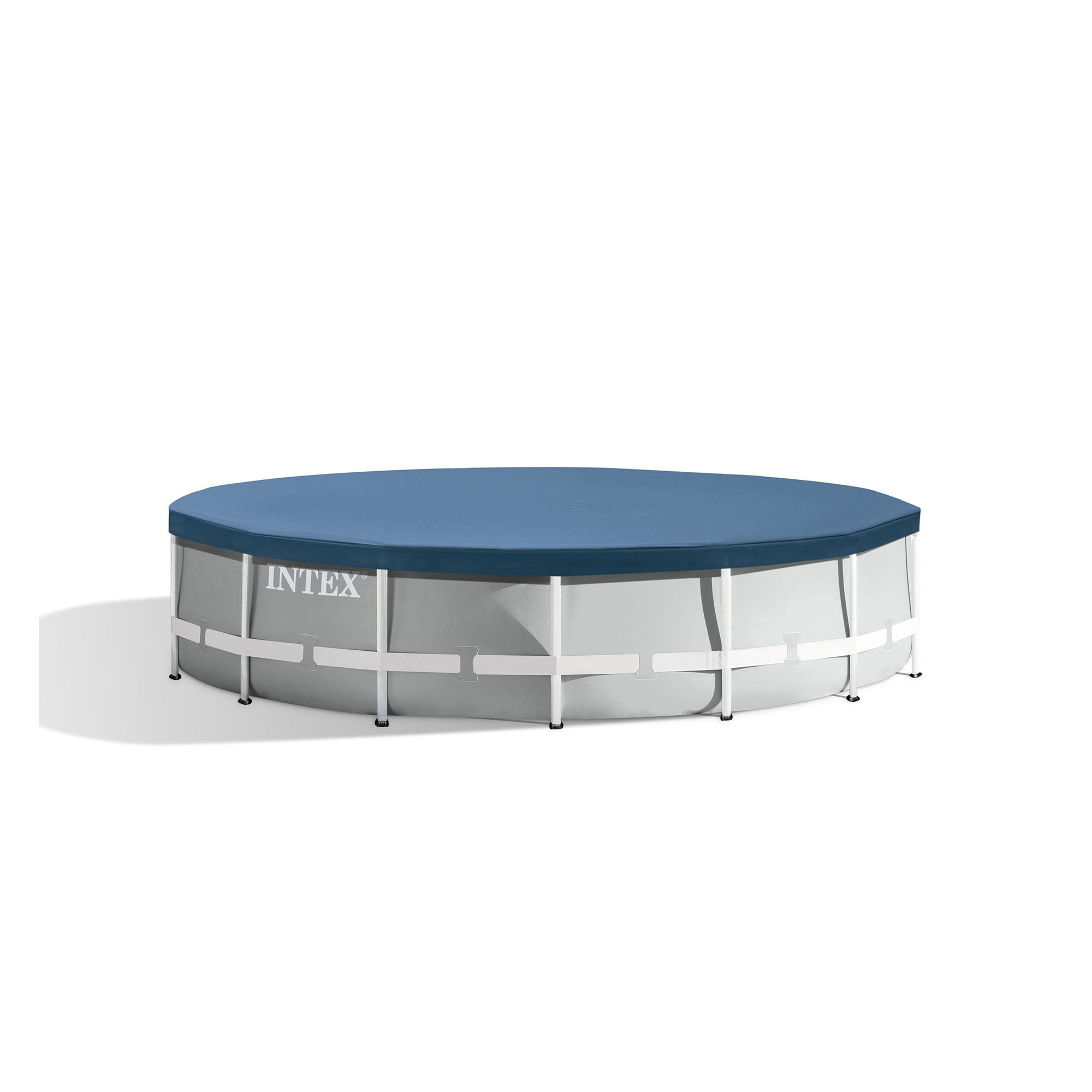Intex 15 Foot Round Easy Set Outdoor Backyard Swimming Pool Cover, Gray (4 Pack)