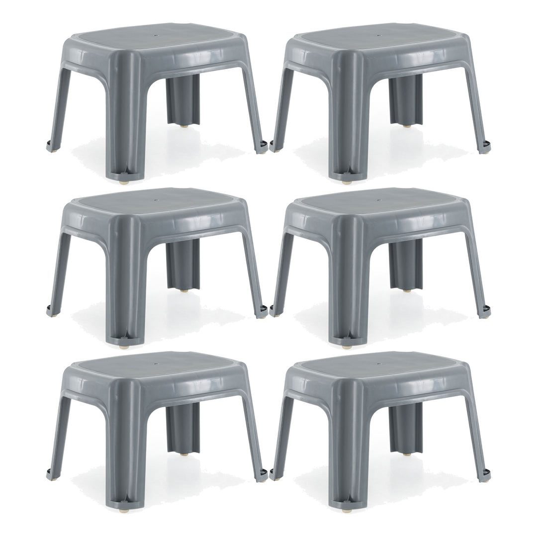 Gracious Living 9.5 Inches Plastic 1 Step Portable Home & Kitchen Stool (6 Pack)