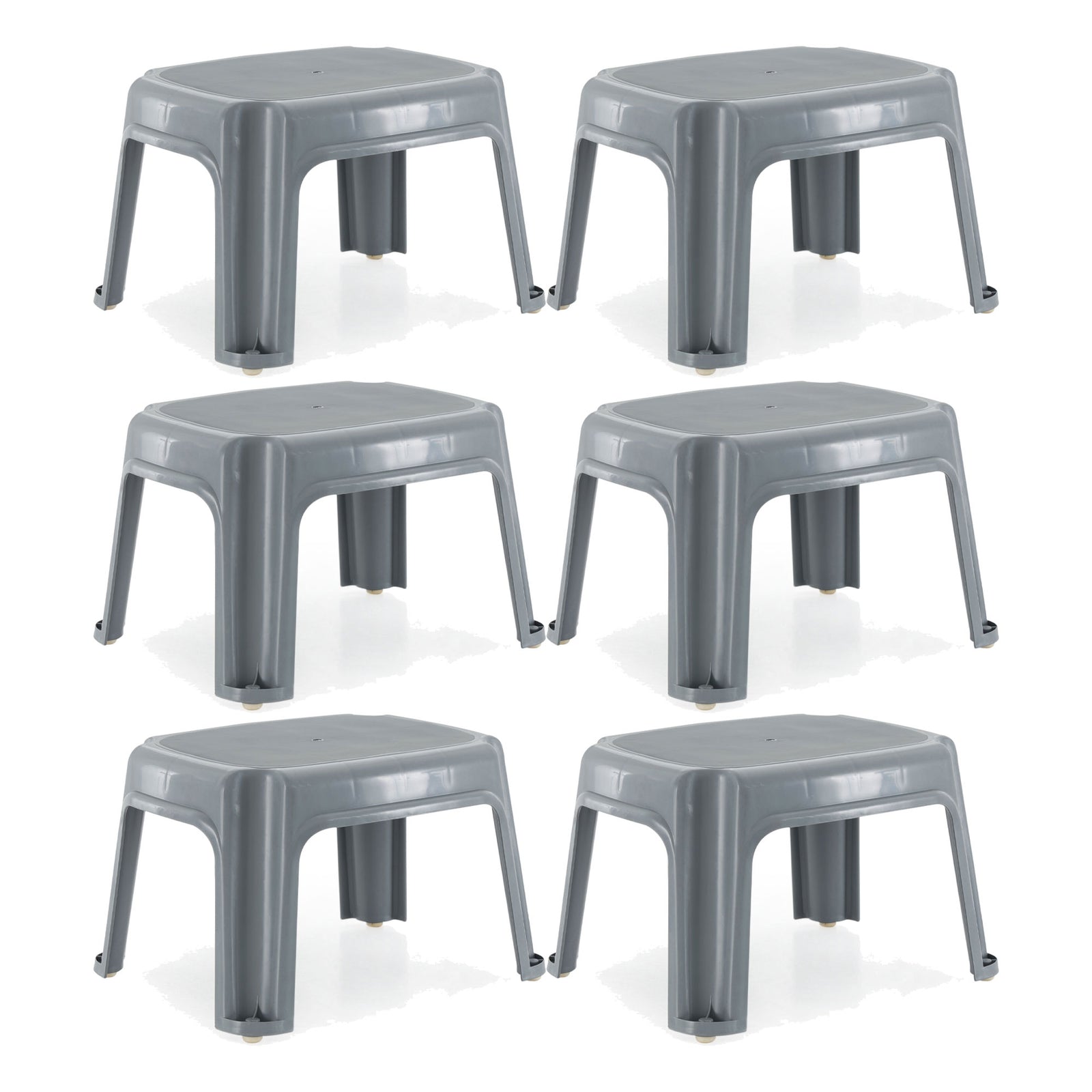 Gracious Living 9.5 Inches Plastic 1 Step Portable Home & Kitchen Stool (6 Pack) - VMInnovations