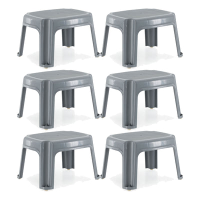 Gracious Living 9.5 Inches Plastic 1 Step Portable Home & Kitchen Stool (6 Pack) - VMInnovations