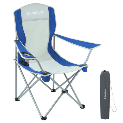 KingCamp Lightweight Folding Outdoor Camping Lounge Chair, Blue/Grey (2 Pack)