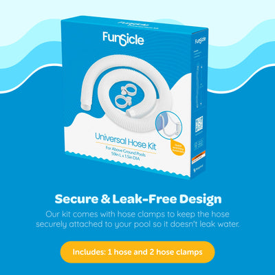 Funsicle 59"x1.5" Universal Replacement Hose Kit for Above Ground Pools (2 Pack) - VMInnovations