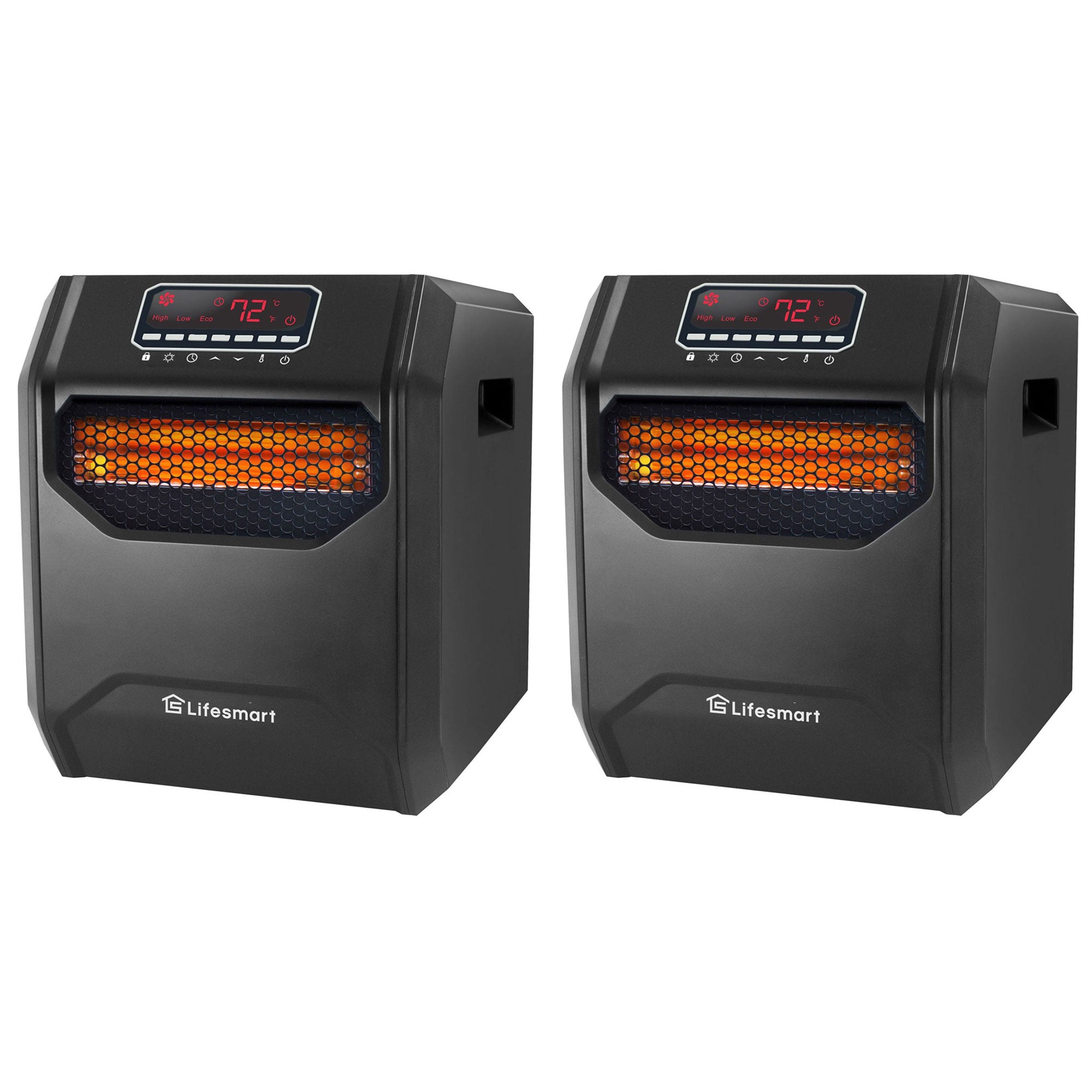 LifeSmart LifePro 1500W 6 Element Infrared Space Heater with Remote (2 Pack) - VMInnovations