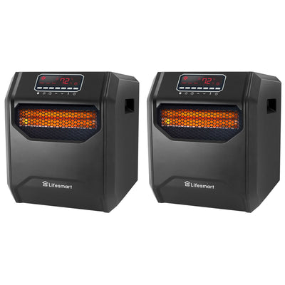 LifeSmart LifePro 1500W 6 Element Infrared Space Heater with Remote (2 Pack) - VMInnovations
