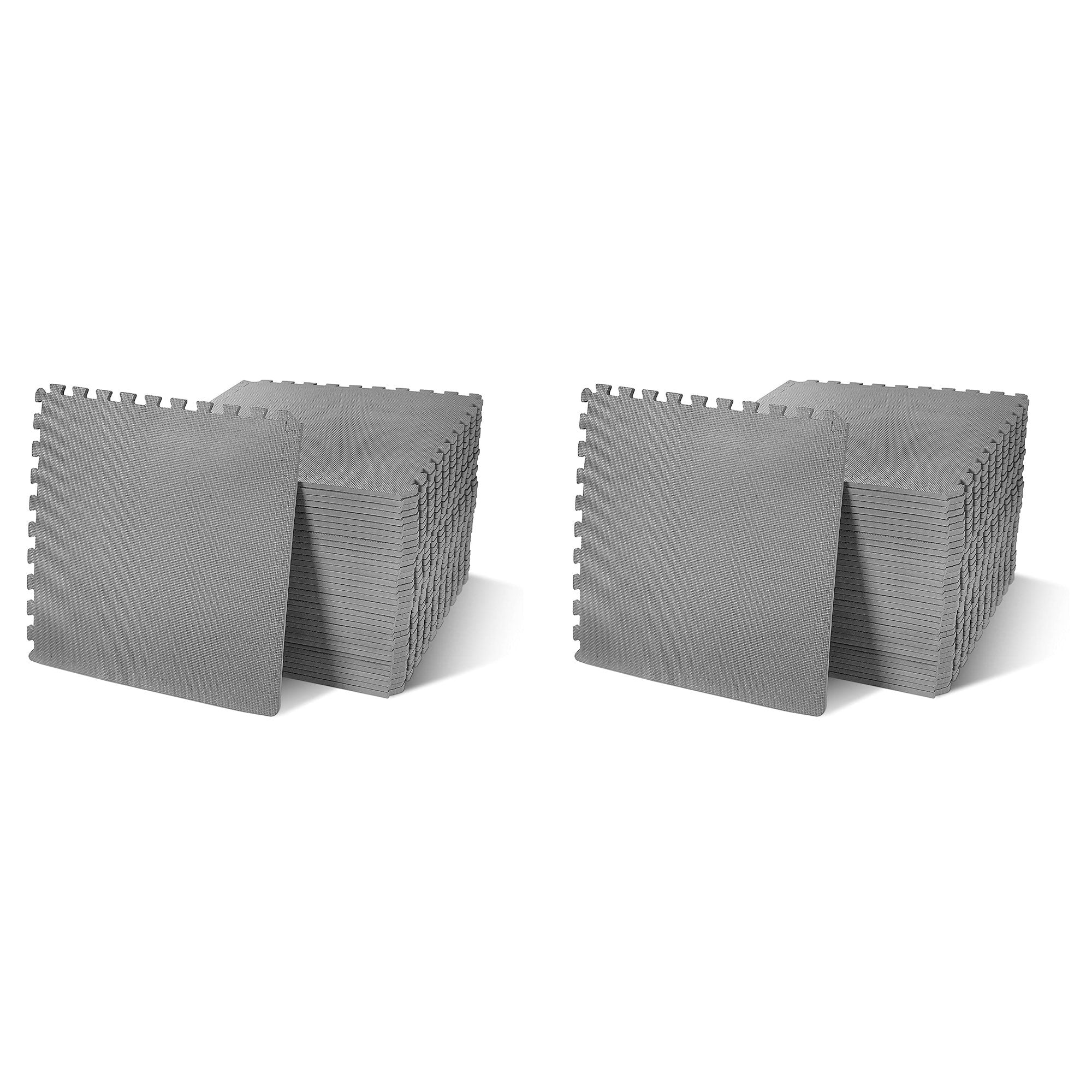 BalanceFrom Fitness 144 Sq Ft Interlocking Exercise Mat Tiles, Gray (2 Pack) - VMInnovations